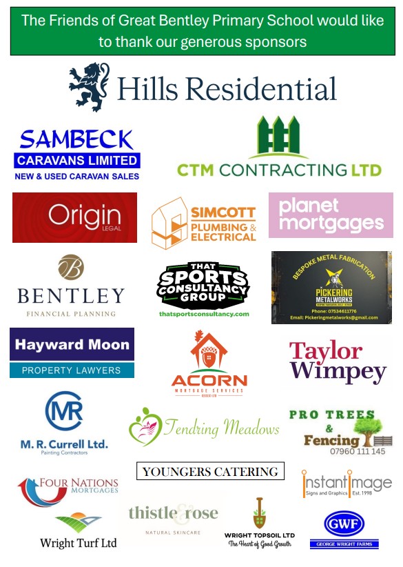 Sponsors of Great Bentley Primary School sponsors 2026